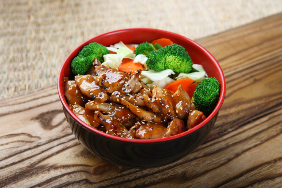 Chicken Teriyaki Bowl with Rice & Steamed Vegetable