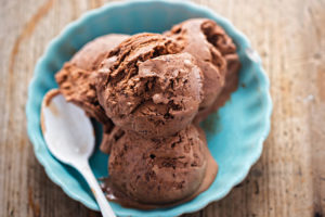 bowl of Belgian chocolate ice cream