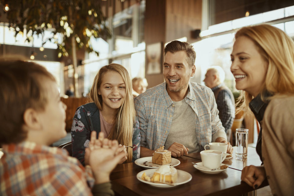 Family in a Cafe