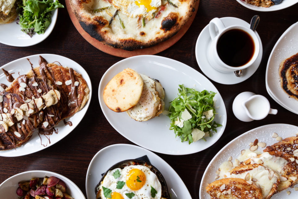 Breakfast and brunch items on table