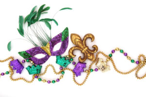 Mardi Gras Mask and beads