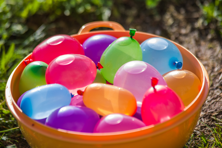 colorful water bombs in summer ready to play